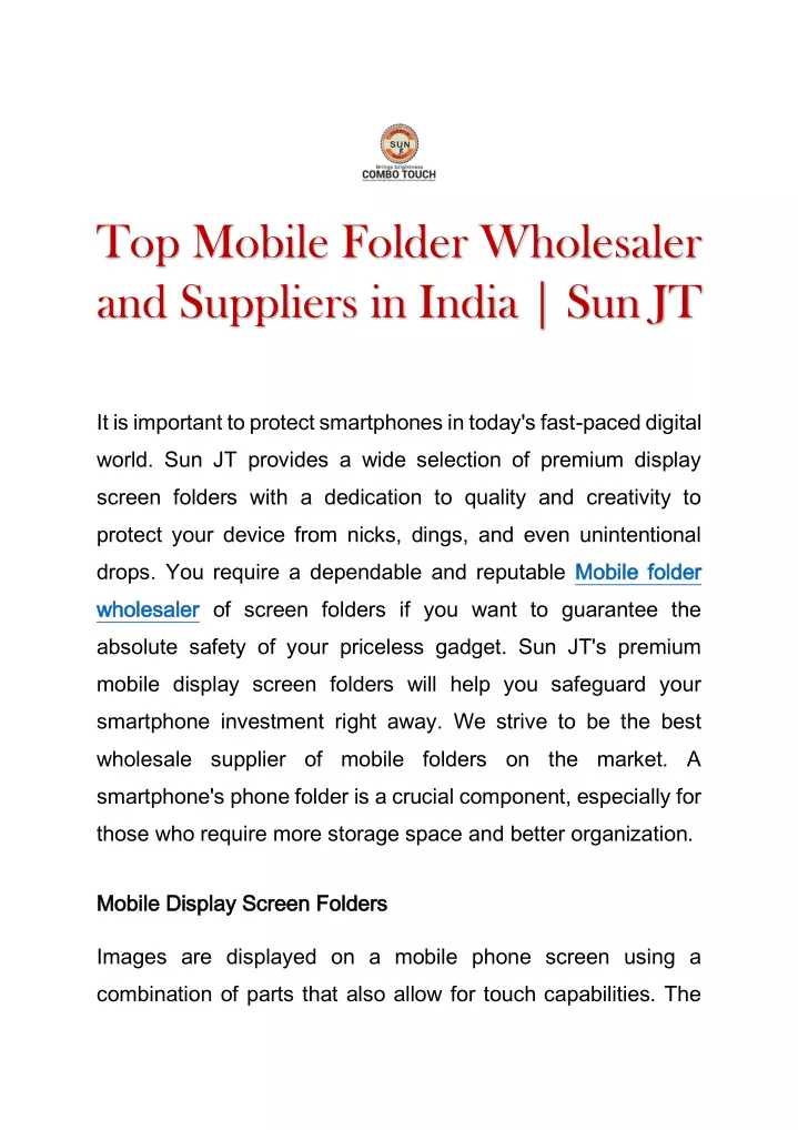 top mobile folder wholesaler and suppliers
