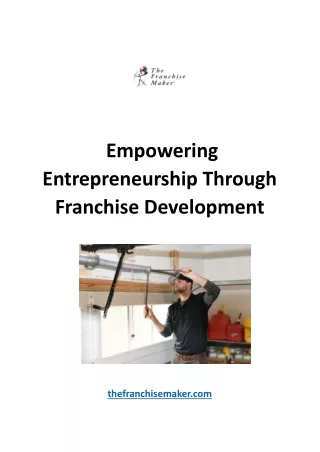 Empowering Entrepreneurship Through Franchise Development