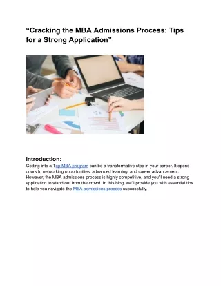 cracking the mba admissions process tips