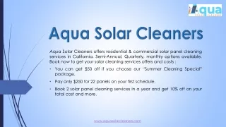 Aqua Solar Panels Cleaning Company CA - Book Now