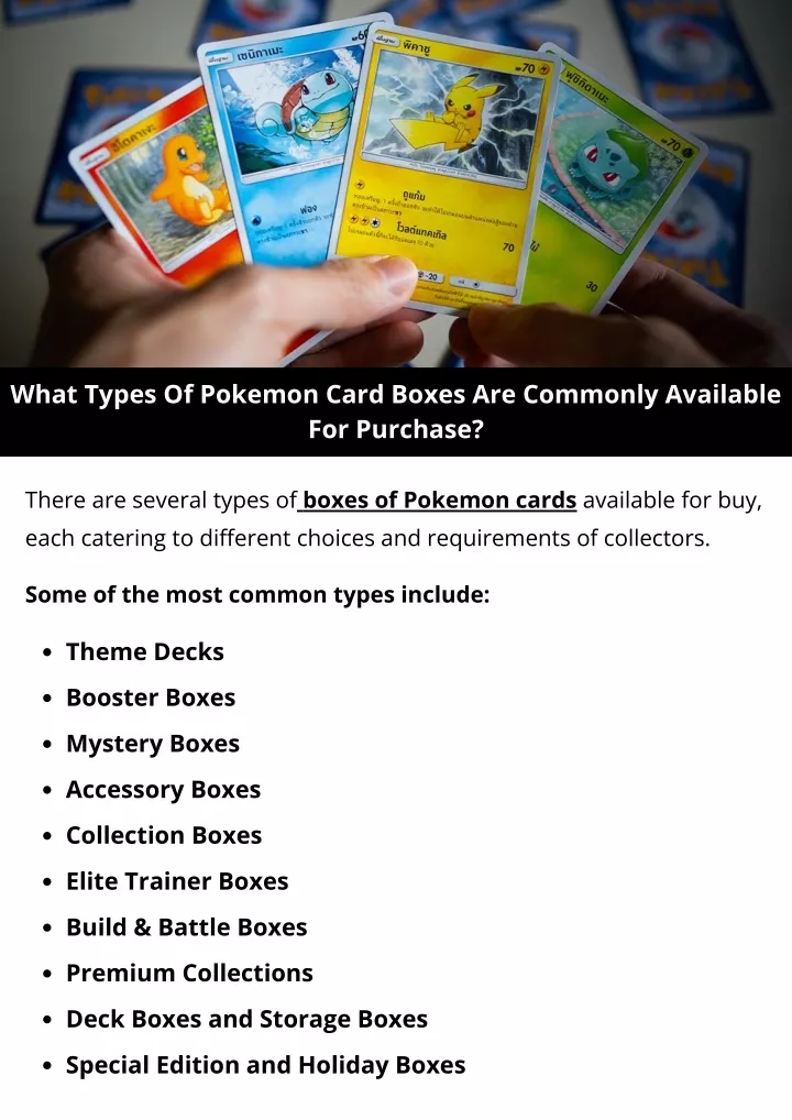 what types of pokemon card boxes are commonly
