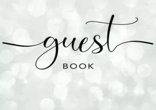 [PDF] Wedding Guest Book | Elegant Silver Bokeh Guestbook Registry Sign in with