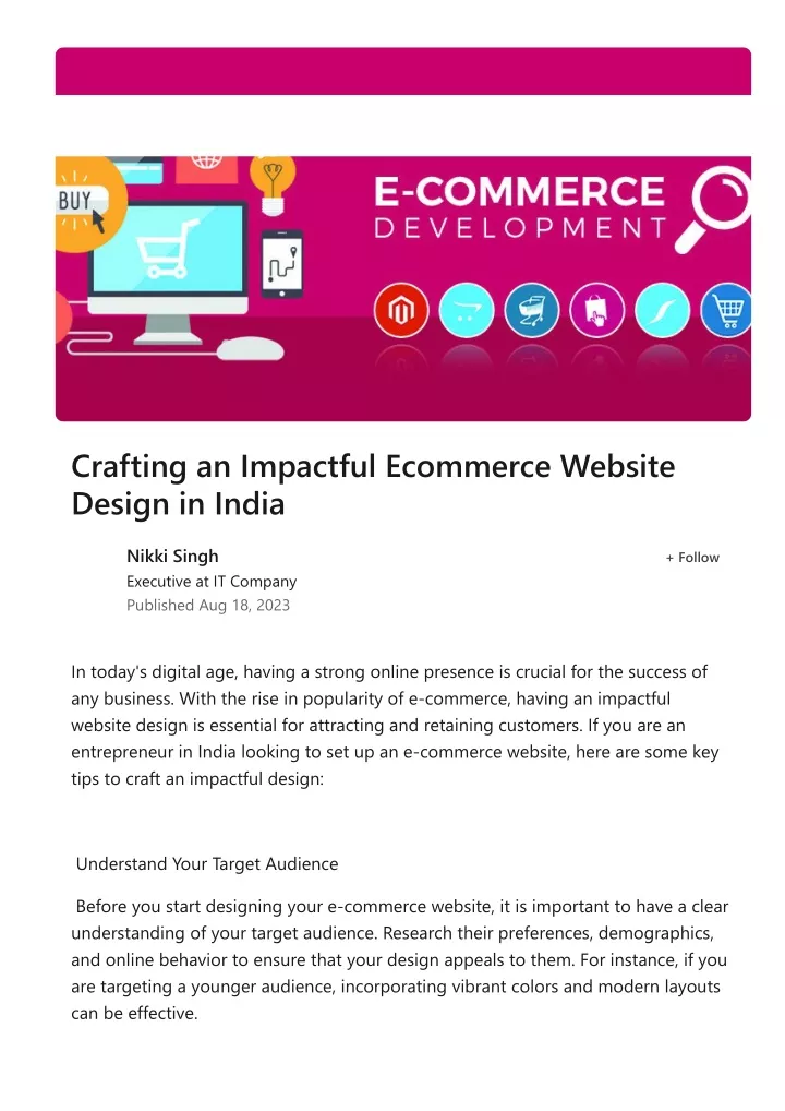 crafting an impactful ecommerce website design