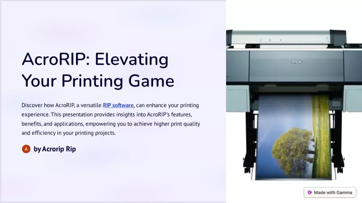 acrorip elevating your printing game