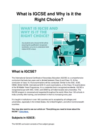 What is IGCSE and Why is it the Right Choice