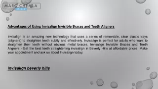 Advantages of Using Invisalign Invisible Braces and Teeth Aligners
