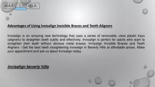 advantages of using invisalign invisible braces