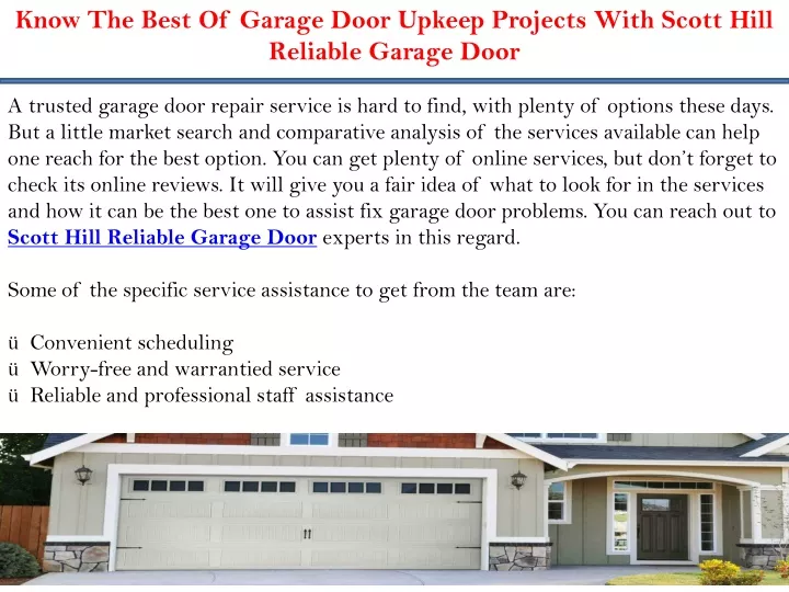 know the best of garage door upkeep projects with