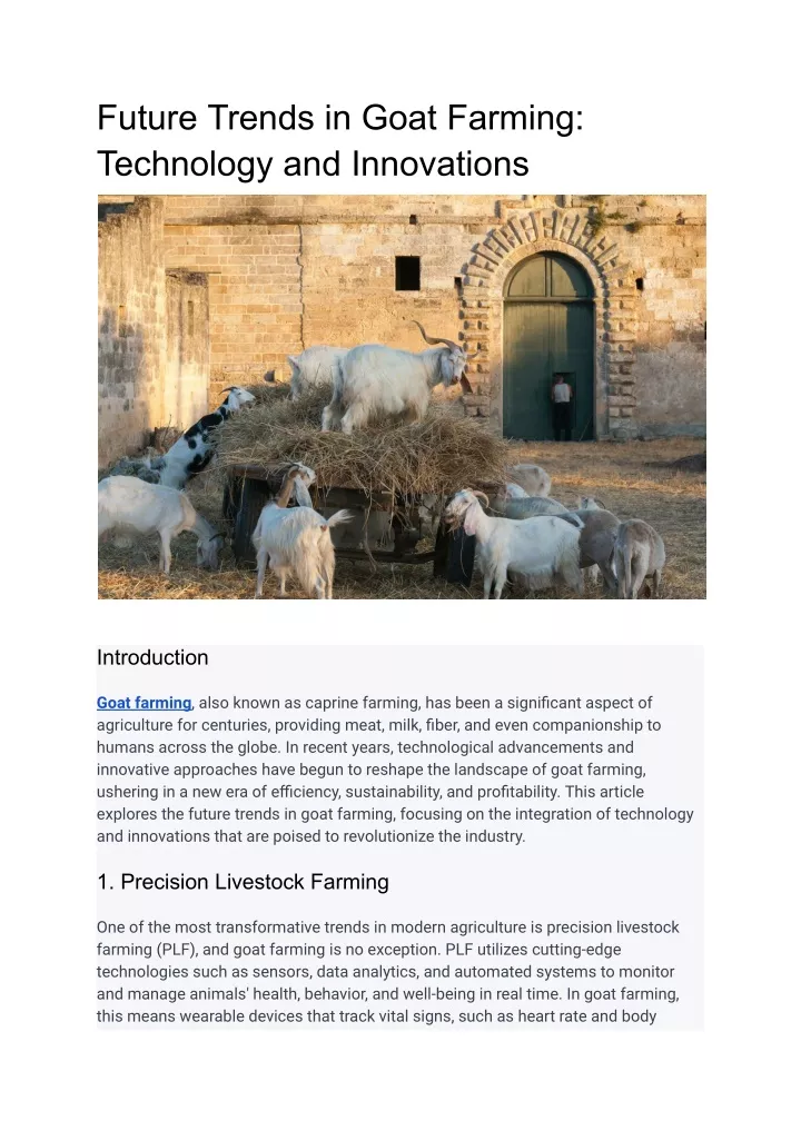 future trends in goat farming technology