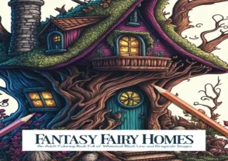 (PDF) Fantasy Fairy Homes: An Adult Coloring Book Full of Whimsical Black Line a