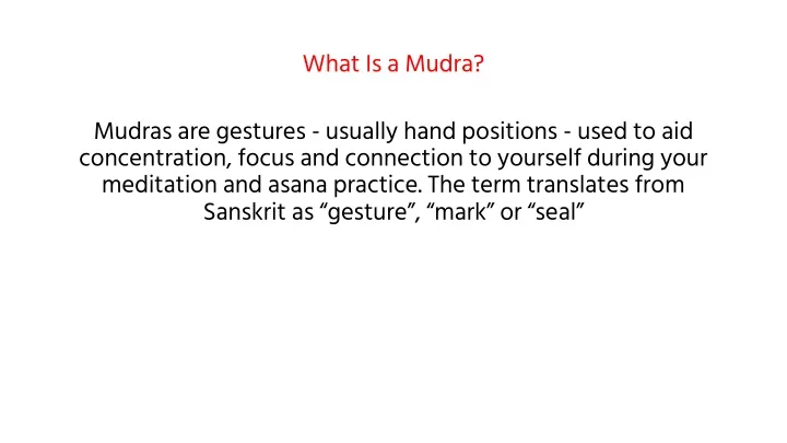 what is a mudra