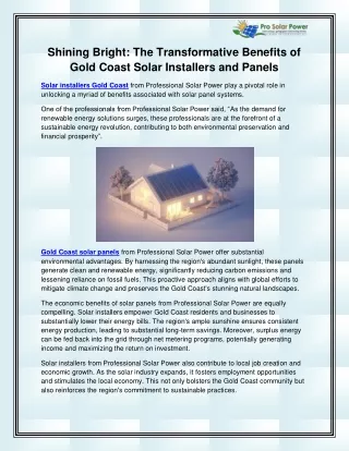 Solar Installers Gold Coast