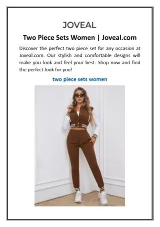 Two Piece Sets Women | Joveal.com