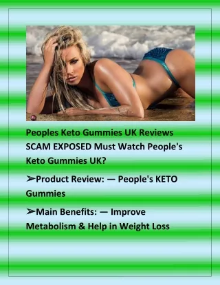 Peoples Keto Gummies UK Reviews SCAM EXPOSED Must Watch People's Keto Gummies UK?