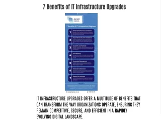 7 Benefits of IT Infrastructure Upgrades