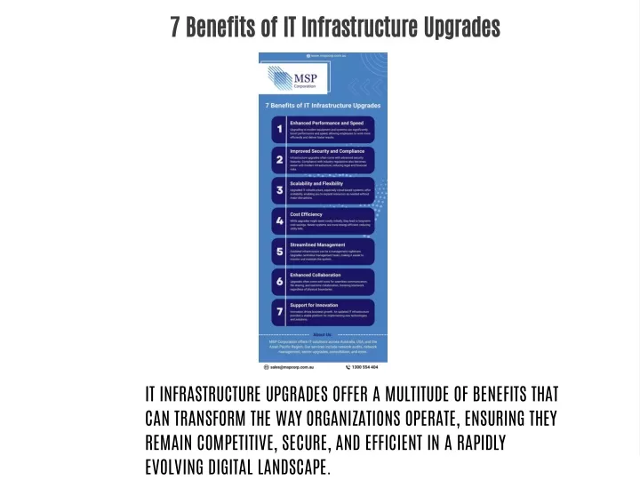 7 benefits of it infrastructure upgrades
