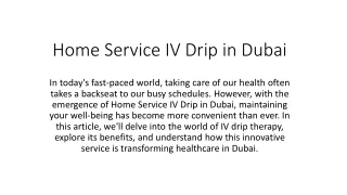 Home Service IV Drip in Dubai