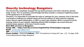 Onecity technology bangalore