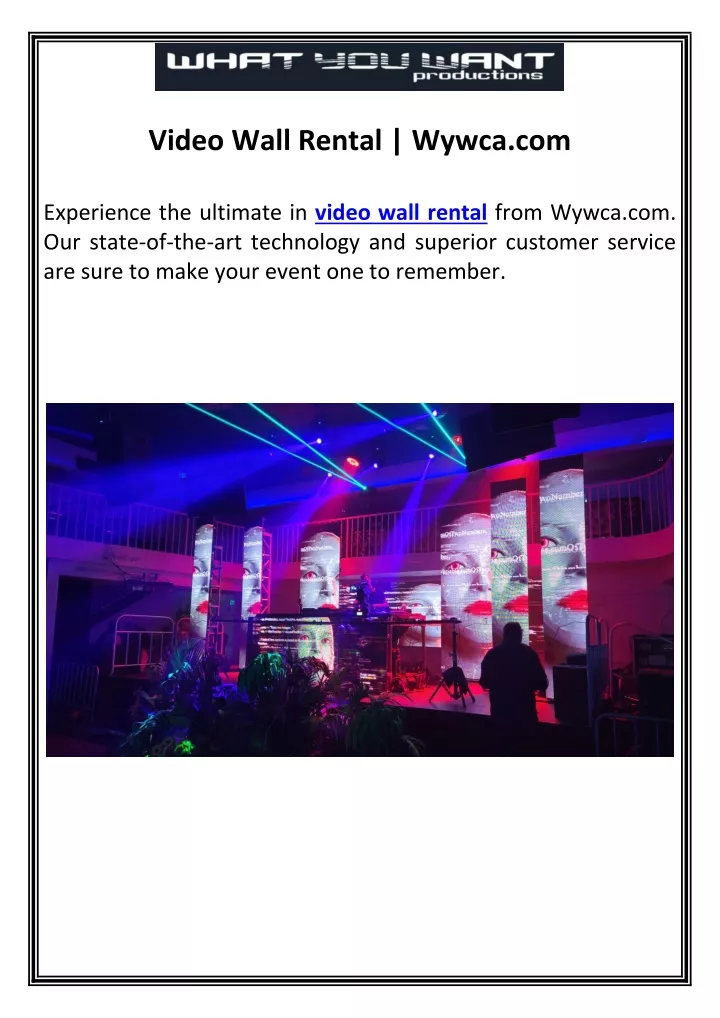 video wall rental wywca com