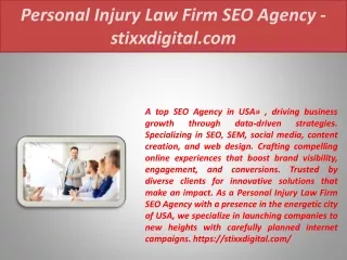 Personal Injury Law Firm SEO Agency - stixxdigital.com