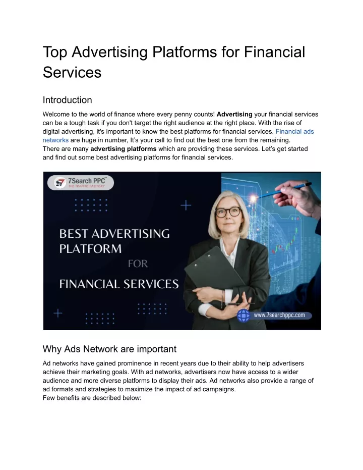 top advertising platforms for financial services