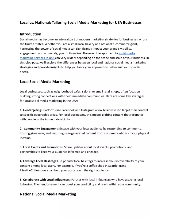 local vs national tailoring social media