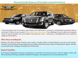 Discovering the Essence of Cornelius Limousine Service