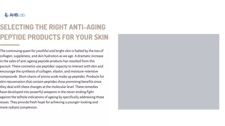 selecting the right anti aging peptide products