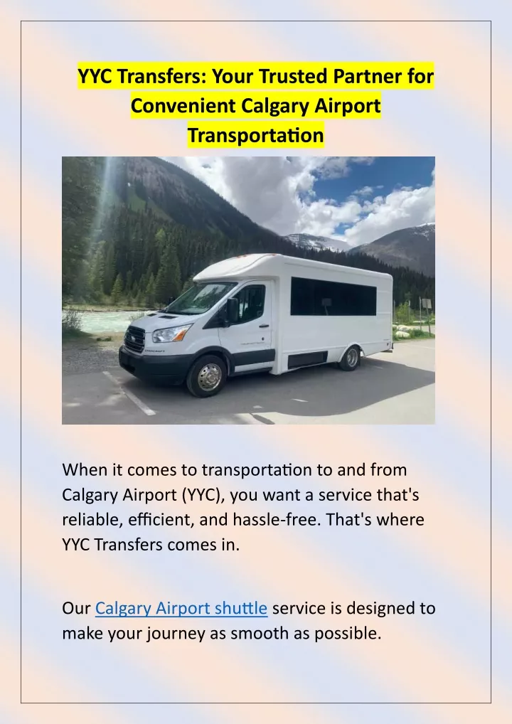 yyc transfers your trusted partner for convenient