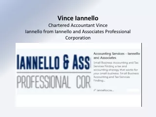 Vince Iannello - Chartered Accountant of Iannello and Associates Professional Corporation