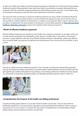 The Keys to Efficient Healthcare Payments with a Medical Billing Specialist