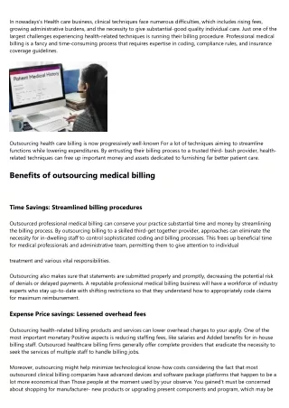 How Outsourced Medical Billing Can Save Your Practice Time and Money