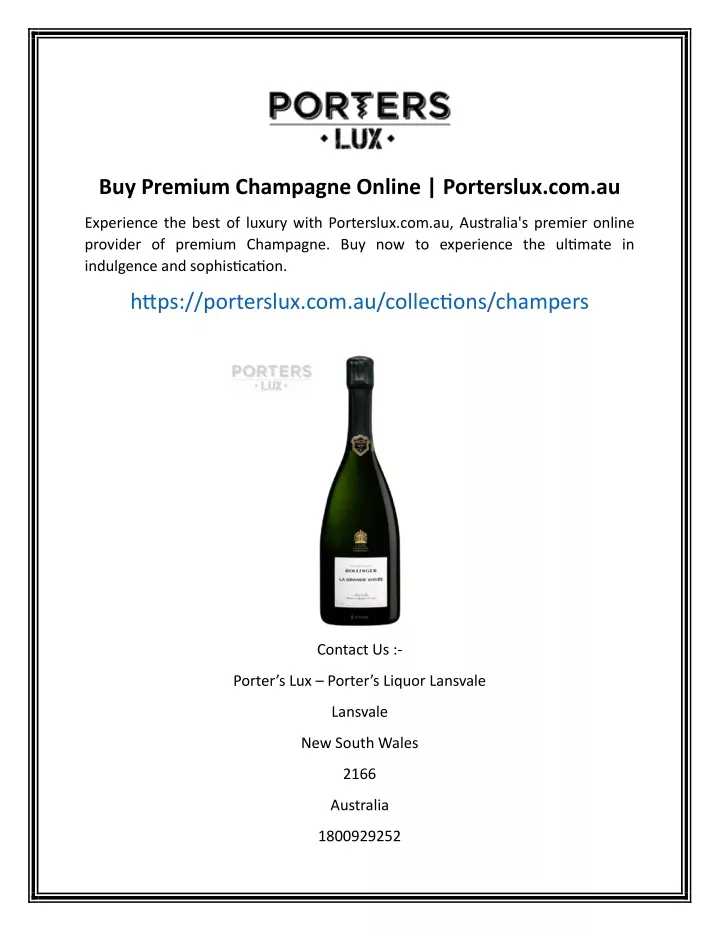buy premium champagne online porterslux com au