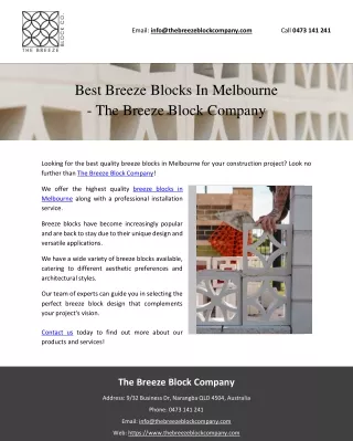 Best Breeze Blocks In Melbourne - The Breeze Block Company
