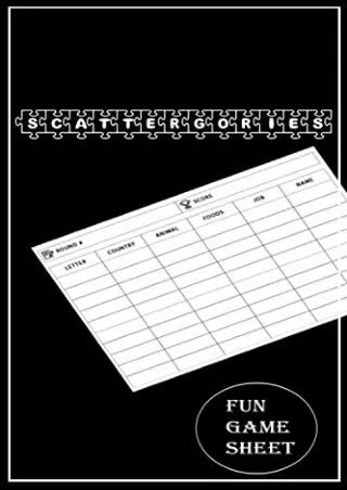PDF/READ Scattergories: Game Refill Sheets-name, place, thing, country game sheet-