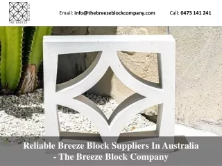 Reliable Breeze Block Suppliers In Australia - The Breeze Block Company