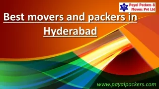 Payal Packers: Your Best Movers and Packers in Hyderabad"