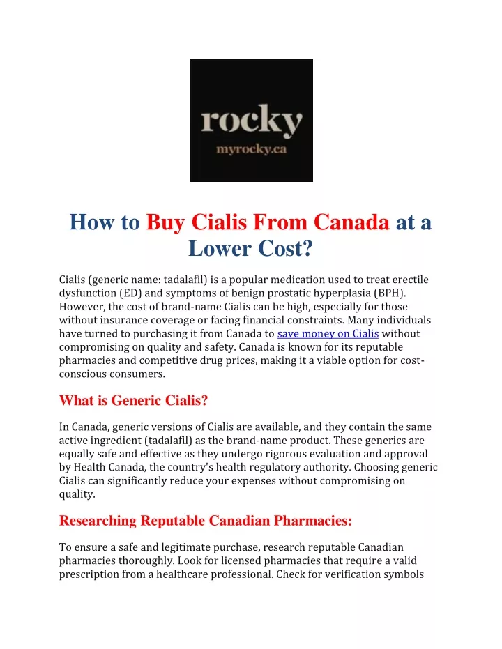 how to buy cialis from canada at a lower cost
