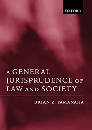 PDF_ A General Jurisprudence of Law and Society (Oxford Socio-Legal Studies)