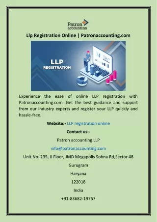 Llp Registration Online  Patronaccounting
