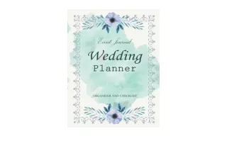 Download PDF Wedding Planner My Wedding Event Journal Organizer and Checklist Bu