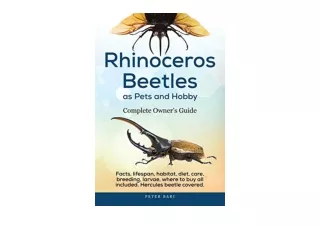 Download Rhinoceros Beetles as Pets and HobbyComplete Owners Guide Facts lifespa