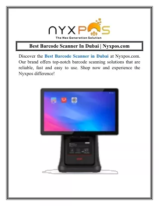 Best Barcode Scanner In Dubai  Nyxpos.com
