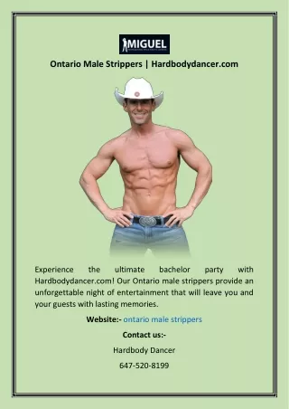 Ontario Male Strippers  Hardbodydancer