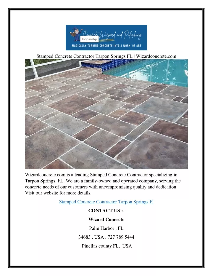 stamped concrete contractor tarpon springs