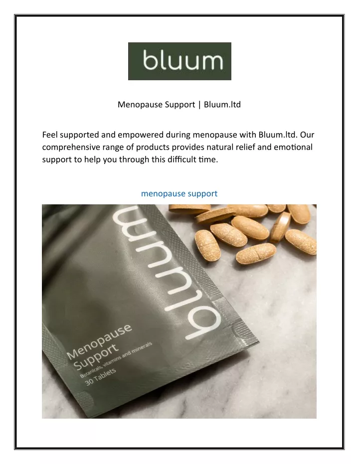 menopause support bluum ltd