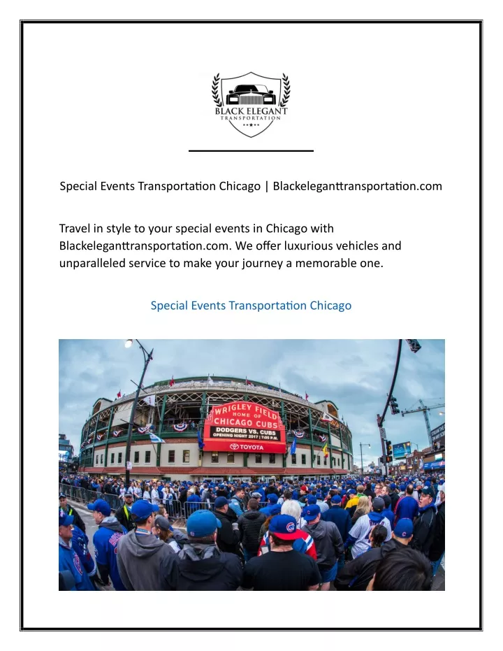 special events transportation chicago