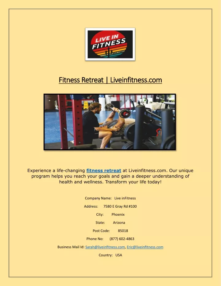 fitness retreat liveinfitness co fitness retreat