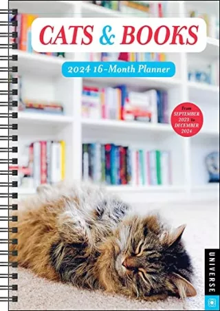 [PDF] READ Free Cats & Books 16-Month 2024 Planner Calendar: September 2023 - De