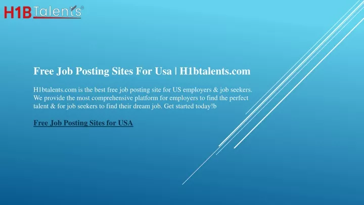 free job posting sites for usa h1btalents